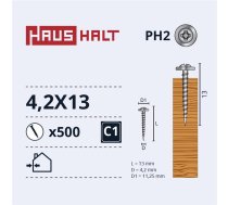 SELF SCREW 4.2X13 METAL WOOD ZN (500) 000051381045 (2000513810453) ( JOINEDIT61238490 )