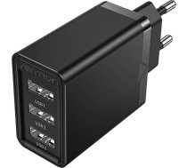 Wall charger 3x USB Vention FEAB0-EU  2.4A  12W (black) ( FEAB0 EU FEAB0 EU FEAB0 EU ) iekārtas lādētājs