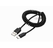 Gembird Coiled USB Type-C cable  0.6 m  black ( CC USB2C AMCM 0.6M CC USB2C AMCM 0.6M ) USB kabelis