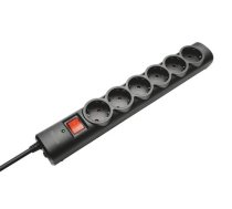 Trust 21059 surge protector Black 6 AC outlet(s) 1.8 m 8713439210590 21059 (8713439210590) ( JOINEDIT49703969 ) elektrības pagarinātājs