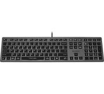 A4Tech FSTYLER FX60H (White Backlit) keyboard USB QWERTY Black  Grey ( A4TKLA47125 A4TKLA47125 ) klaviatūra