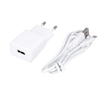 Maxlife MXTC-01 charger 1x USB 2.1A white + microUSB cable ( OEM001541 64736 ) iekārtas lādētājs