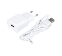 Maxlife MXTC-01 charger 1x USB 1A white + Lightning cable ( OEM001529 5900495758484 8_2234001 MXTC-01 LIGHTNING ) iekārtas lādētājs