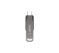 Lexar 2-in-1 Flash Drive  JumpDrive Dual Drive D400  64 GB  USB 3.1  Grey ( LJDD400064G BNQNG LJDD400064G BNQNG ) USB Flash atmiņa
