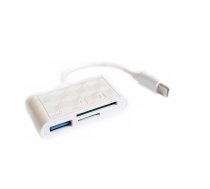 RoGer USB-C Hub 3in1 USB 2.0 / Card reader SD/TF / balts RO-HUB3IN1-USB/TF-WH (4752168134504) ( JOINEDIT60763286 ) USB centrmezgli