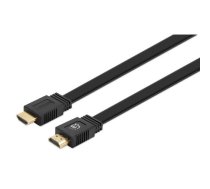 Manhattan HDMI Cable with Ethernet (Flat)  4K@60Hz (Premium High Speed)  0.5m  Male to Male  Black  Ultra HD 4k x 2k  Fully Shielded  Gold P 355599 (0766623355599) ( JOINEDIT55327849 ) kabelis video  audio