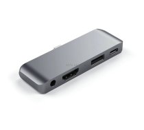 Satechi USB-C (USB-C 60W  4K HDMI  USB-A  czytnik kart micro/SD  jack port) (gwiezdna szarosc) ( ST MPHSDM ST MPHSDM )