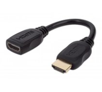 Manhattan HDMI - HDMI 0.2m black (354523) ( 354523 354523 354523 ) kabelis video  audio