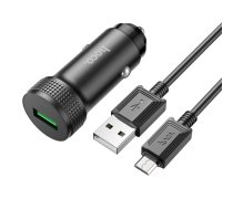 Auto ladetajs Hoco Z49A QC3.0 18W + MicroUSB melns 6931474795700 (6931474795700) ( JOINEDIT57788456 ) iekārtas lādētājs