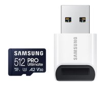 Samsung MicroSD Card with Card Reader PRO Ultimate 512 GB  microSDXC Memory Card  Flash memory class U3  V30  A2 ( MB MY512SB/WW MB MY512SB/WW ) atmiņas karte