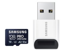 Samsung MicroSD Card with Card Reader PRO Ultimate 128 GB  microSDXC Memory Card  Flash memory class U3  V30  A2 ( MB MY128SB/WW MB MY128SB/WW ) atmiņas karte