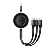 Baseus Bright Mirror 3  USB 3-in-1 cable for micro USB  USB-C  Lightning 66W  2A 1.1m (Black) ( CAMJ010101 CAMJ010101 CAMJ010101 ) USB kabelis