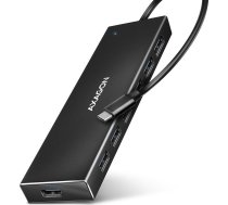 AXAGON HUE-F7A 7x USB 3.2 Gen 1 Aluminium Flat Hub 30 cm USB-C-Kabel ( HUE F7C ZUUS-631 ) Datora korpuss