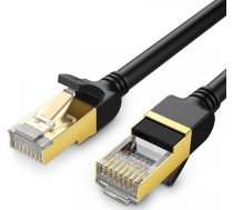Ugreen Okragly kabel sieciowy UGREEN NW107 Ethernet RJ45  Cat.7  STP  0.5m (czarny) 110072 (6957303882298) ( JOINEDIT24207278 ) tīkla kabelis
