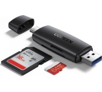 UGREEN CM304 Adapter USB + USB-C Card Reader SD + microSD (black) ( 6957303805860 80191B 6957303805860 80191B ) karšu lasītājs