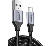 Nickel-plated USB-C cable QC3.0 UGREEN 2m with aluminium plug (Black) ( 60128B 60128B 60128B ) USB kabelis