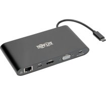 Tripp Lite USB-C Dock  Dual Display - 4K HDMI/mDP  VGA  USB 3.2 Gen 1  USB-A/C Hub  GbE  Memory Card  100W PD Charging ( U442 DOCK1 B U442 DOCK1 B ) USB centrmezgli