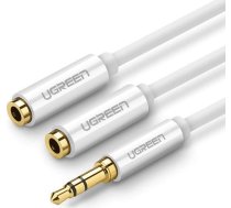 AUX audio splitter 3.5mm jack cable UGREEN AV123 25cm (white) ( 6957303817399 10739 UGR644WHT ) USB kabelis