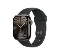 Apple Watch Series 10 Titan Schiefer (GPS + Cellular) 42mm (Sportarmband schwarz) S/M ( MWXG3QF/A )