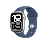 Apple Watch Series 10 Aluminiumgehause (GPS + Cellular) 42mm Silber (Sportarmband denim) M/L ( MWX43QF/A )