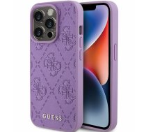 Guess PU Quilted 4G Classic Case Aizsargapvalks Priekš Apple iPhone 15 Pro ( GUHCP15LP4EPMU GUHCP15LP4EPMU ) maciņš  apvalks mobilajam telefonam