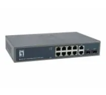 LevelOne Switch 10x GE GEP-1221 2xGSFP 19" 150W 8xPoE+ ( GEP 1221 4015867227978 ) komutators