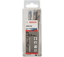 Bosch metal twist drill HSS-Co  DIN 338  8.5mm (5 pieces  working length 75mm) 2608585895 (3165140521307) ( JOINEDIT40962150 )