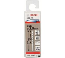 Bosch metal twist drill HSS-Co  DIN 338  2.5mm (10 pieces  working length 30mm) 2608585875 (3165140521109) ( JOINEDIT41794200 )