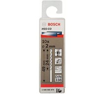 Bosch metal twist drill HSS-Co  DIN 338  2.0mm (10 pieces  working length 24mm) 2608585874 (3165140521093) ( JOINEDIT40962162 )