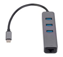 HUB USB Akyga 1x RJ-45  + 3x USB-A 3.0 (AK-AD-66) ( AK AD 66 AK AD 66 AK AD 66 ) USB centrmezgli