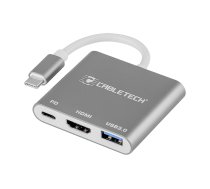 Zlacze adapter Cabletech wtyk Typu C - gniazda USB 3.0 HDMI 2.0 Typu C LEC-KOM0952 ( JOINEDIT57934355 )