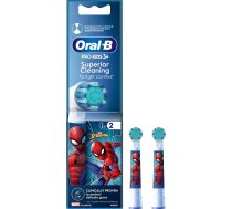 BRAUN el.zobu birstes uzgalis Spiderman (bērnu) 2 gab. EB 10S-2K ( 8006540805008 EB 10S-2K EB10-2 Kids Spiderman EB10S Spiderman EB10S2 EB10S-2 EB10S-2K.SPIDERMAN ) mutes higiēnai