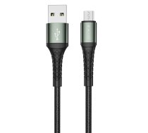 Jellico B12 Neilona Pīts Universāls Micro USB uz USB Datu Ātrās 3.1A Uzlādes kabelis 2m Melns ( B12MICBK 6974929202866 ) USB kabelis
