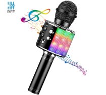 Riff WS-858 Karaoke Bērnu  Vecāku Prieka Efektu Mikrofons ar skaļruņiem  Ierakstu Micro USB AUX Melns ( RF WS 858 BLACK RF WS 858 BLACK RF WS 858 BLACK ) Mikrofons