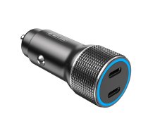 Jellico F8 40W Kompakts Auto DC 12-24V Divu PD 20W USB-C Ligzdu 3A Adaptīvs ātrs lādētājs Melns ( F8BK 6974929201364 ) iekārtas lādētājs