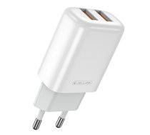 Jellico EU02 12W 2x USB 2.4A Ligzdu Ātrs adaptīvs lādētājs Universāls visām Mobīlajām iekārtām Balts ( EU02WH 6972310648750 ) iekārtas lādētājs