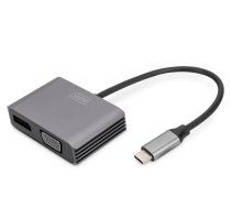 DIGITUS Adapter USB-C St. - VGA Bu. / DP Bu. 4K/30Hz 20cm ( DA 70827 DA 70827 ) adapteris