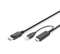DIGITUS 4K HDMI Adapterkabel - HDMI auf DisplayPort 2m ( AK 330111 020 S AK 330111 020 S ) kabelis  vads