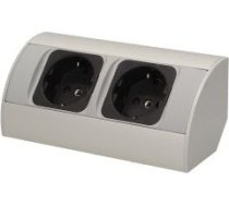 Orno Gniazdo meblowe bez wylacznika 2x2P+Z srebrne wersja schuko ( OR AE 1303/G(GS) )