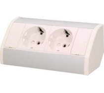 Orno Gniazdo meblowe 2x2P+Z schuko bialo-srebrne OR-GM-9005/W-G(GS) (5902560329742) ( JOINEDIT40850343 )