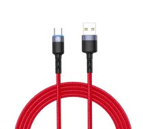 Tellur Data Cable USB to Type-C with LED Light 3A 1.2m Red 5949120002936 ( TLL155334 TLL155334 TLL155334 ) USB kabelis
