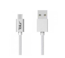 Tellur Data cable  USB to Micro USB  Nylon Braided  1m silver 8355871551314 ( TLL155131 TLL155131 TLL155131 ) USB kabelis