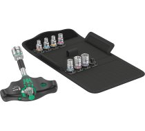 Wera Kraftform Kompakt 400 RA Imperial Set 2 with ratchet function socket wrench (black/green 1/4" 9 pieces with ball lock) ( 05057474001 0001-00017-12169 4013288223364 W05057474001 )