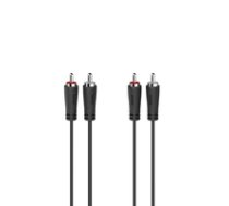 Hama Audio Cable  2 RCA - 2 RCA  1.5 m  melna - Vads ( 00205257 00205257 00205257 ) mūzikas centrs