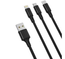 XO NB173 3in1 (Micro USB Lightning Type-C) 1.2m ( NB173BK OTHER040612 ) USB kabelis