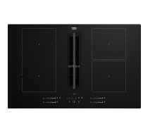 Beko  platums 80 cm  melna - Iebuvejama indukcijas plits virsma ar tvaika nosuceju ( HIXI84700UFT HIXI84700UFT HIXI84700UFT )