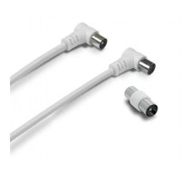 METRONIC COAXIAL TV CABLE O 9.52MM ANGLED MALE/FEMALE 2M + ADAPTER MALE/MALE WHITE 338008 3420743380080 (3420743380080) ( JOINEDIT63564984 )