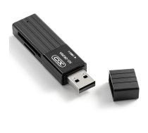 XO DK05A 2in1 Karšu lasītājs USB 2.0 Flash Disks ar Micro SD un SD karšu slotu Melns ( DK05A DK05A DK05A ) karšu lasītājs