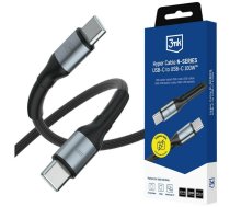 3mk Hyper Cable N-SERIES C to C 1.5m PD 3.0 QC 3.0 20V/5A 100W Black (5903108758192) ( 5903108758192 161312 ) USB kabelis