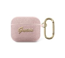 GUA3SASMP Guess Saffiano PC/PU Metal Logo Case for Airpods 3 Pink ( GUA3SASMP 3666339009830 90573-uniw GUE001675-0 GUE1571 ) austiņas